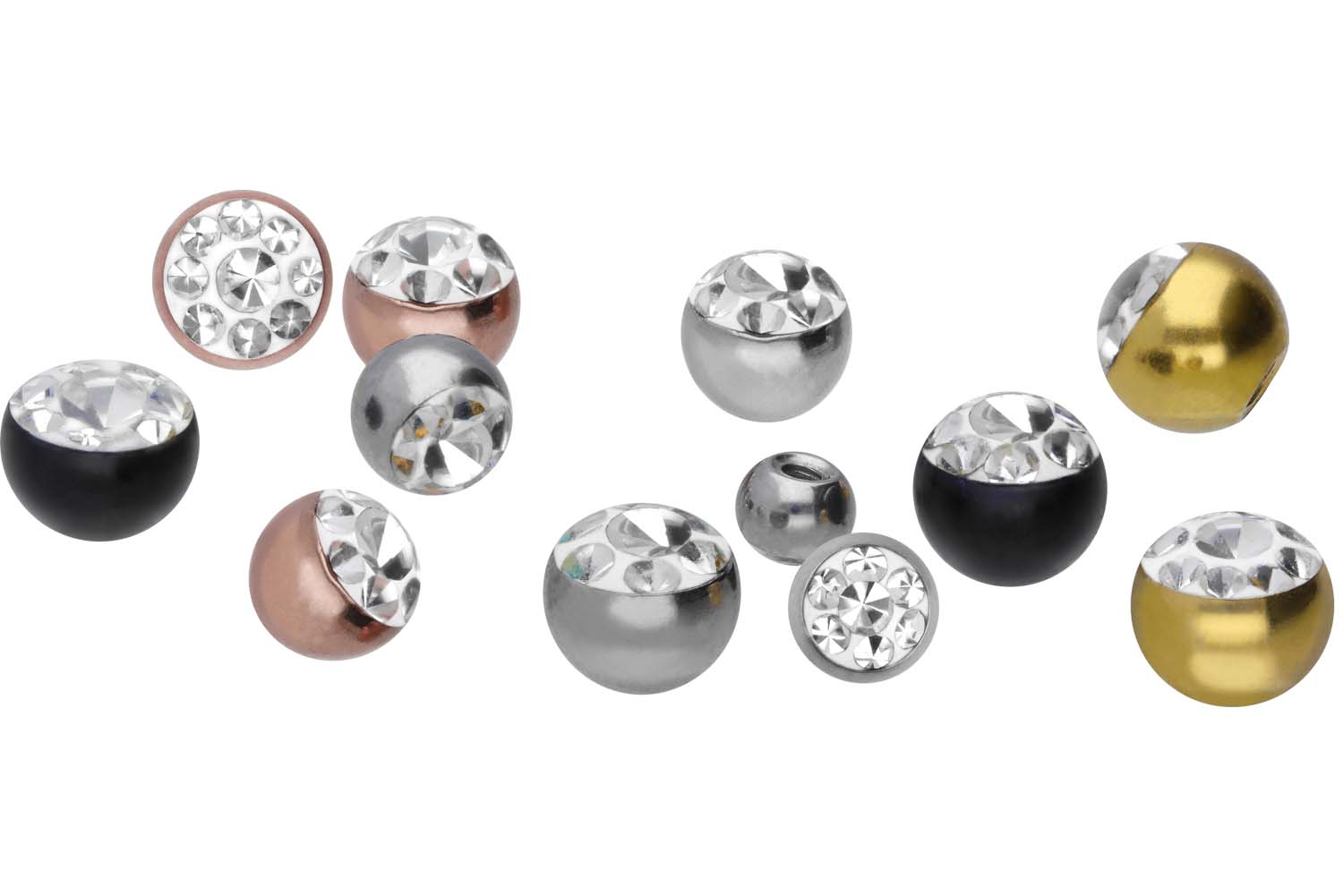 Titan Piercingschmuck Stab in 1,2 x 5-12 mm 2 Titan Kugeln